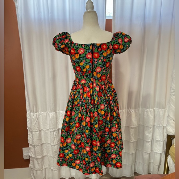 50’s Vintage Inspired Hearts And Found Floral Dress - Picture 2 of 5